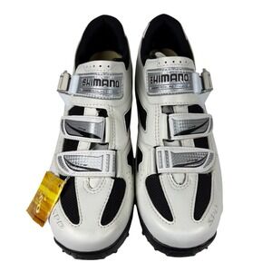 Shimano Womens 10.4 43 SH-WM62 Cycling Shoes White Black SPD Mountain Bike Spin